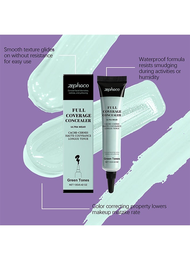 zephoco Make-Up Primer, Green Color Corrector Face Primer, Hydrating And Anti-Redness Makeup Base, Pore Minimizer For Red And Blemished Skin, Long-Lasting Vegan Primer For Smooth Makeup Application 12g(#Green tone) - Image 4
